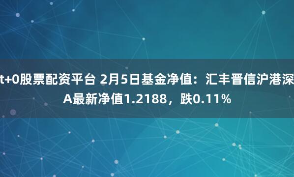 t+0股票配资平台 2月5日基金净值:汇丰晋信沪港深A最新净值1.2188,跌0.11%