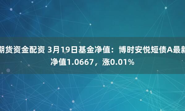 期货资金配资 3月19日基金净值:博时安悦短债A最新净值1.0667,涨0.01%