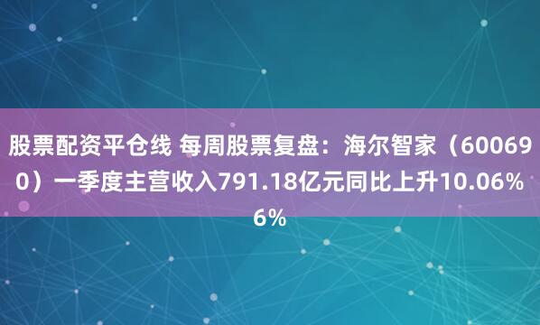 股票配资平仓线 每周股票复盘:海尔智家(600690)一季度主营收入791.18亿元同比上升10.06%